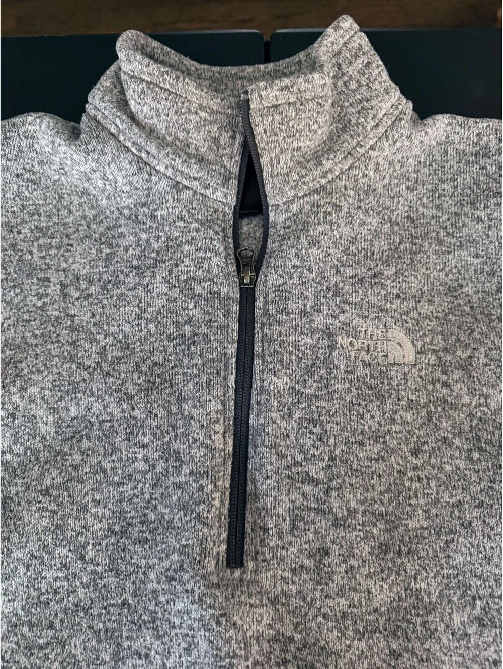 The North Face Sweater Gray Gordon Lyons 1/4 Zip Fleece Pullover Men's Medium